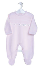 Load image into Gallery viewer, Baby Girls Pink Satin Bow Knitted All In One - Dandelion