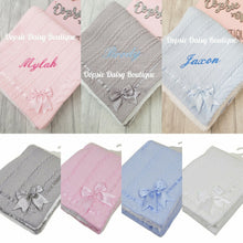 Load image into Gallery viewer, Personalised Baby Blanket Shawl Cosy Sherpa Back X 6 Colours