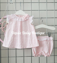 Load image into Gallery viewer, Girls Pretty Pink Gingham Portuguese Set