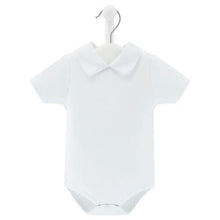 Load image into Gallery viewer, White Collared Short Sleeve Bodysuit Vest
