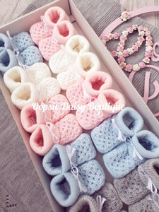 Baby Knitted Spanish Booties Size 0-3mth
