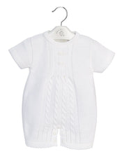 Load image into Gallery viewer, Baby Boys White Knitted Romper  - Dandelion