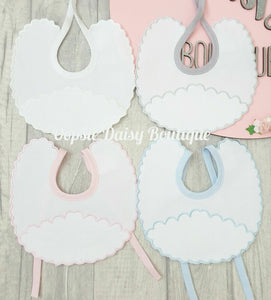 Personalised Newborn Bib With Scalloped Design