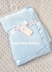Supersoft Blue Baby Blanket Cosy Fleece Lined