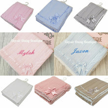 Load image into Gallery viewer, Personalised Baby Blanket Shawl Cosy Sherpa Back X 6 Colours