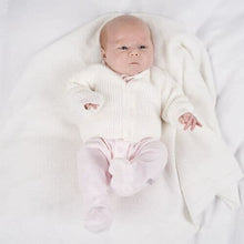 Load image into Gallery viewer, White Knitted Baby Cardigan  - Dandelion