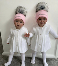 Load image into Gallery viewer, Girls Pearl Button Knitted Pram Coat Dandelion