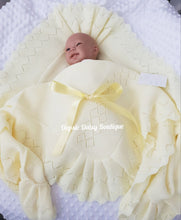 Load image into Gallery viewer, Lemon Knitted Ribbon Blanket Shawl