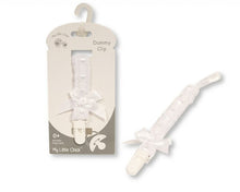 Load image into Gallery viewer, Spanish Dummy Clips Ribbon Slot Baby Elastic Dummy Clips