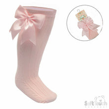 Load image into Gallery viewer, Girls Knee High Large Ribbon Socks