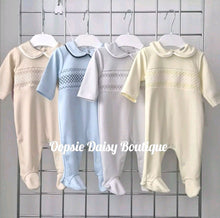 Load image into Gallery viewer, Boys Soft Cotton Smocked Romper All In One