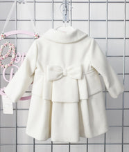 Load image into Gallery viewer, Girls Cream ivory Coat with Ribbons