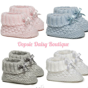 Baby Knitted Booties Size 0-3mth