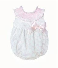 Load image into Gallery viewer, Girls Pink Rocking Horse Romper with Smocking