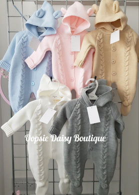 Portuguese Knitted Pramsuit Beige