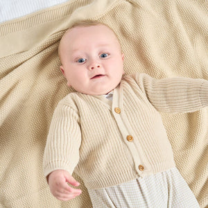Boys Girls Beige Pebble Cardigan Dandelion