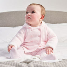 Load image into Gallery viewer, Pink Knitted Baby Jacket Cardigan Dandelion Pramcoat