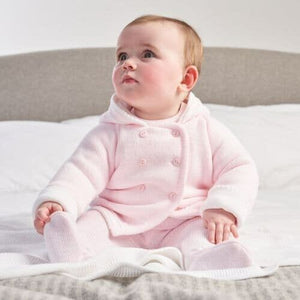 Pink Knitted Baby Jacket Cardigan Dandelion Pramcoat