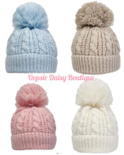 Load image into Gallery viewer, Baby Boys Girls Knitted Pom Pom Hat Size 0-12mth