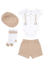 Load image into Gallery viewer, Boys Beige Shorts Set 4 Piece
