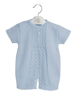 Baby Boys Blue Knitted Romper  - Dandelion