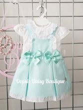 Load image into Gallery viewer, Mint Green Pretty Ribbon &amp; Lace Waffle Dress Sets