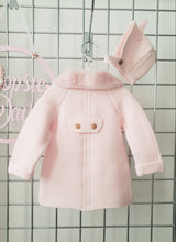 Load image into Gallery viewer, Pink Knitted Pram Coat with Bonnet Fur Collar