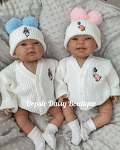 Load image into Gallery viewer, Peter Rabbit Cardigan &amp; Pom Pom Hat Sets - Size Newborn