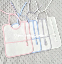 Load image into Gallery viewer, Spanish Baby Bib With Dummy Holder