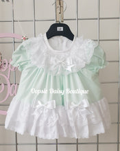 Load image into Gallery viewer, Mint Green Pretty Ribbon &amp; Lace Frilly Dress