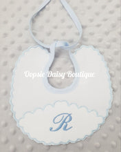 Load image into Gallery viewer, Personalised Newborn Bib With Scalloped Design