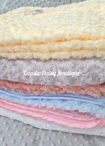 Personalised Baby Blanket Supersoft Rosebud Design X 6 Colours  , Disney Font