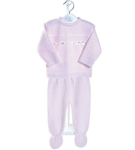 Baby Girls Pink Knitted Trouser Set - Dandelion