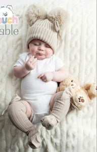 Baby Girls Knitted Pom Pom Hat Size 0-12mth