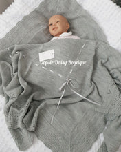 Load image into Gallery viewer, Grey Spanish Knitted Ribbon Blanket Shawl
