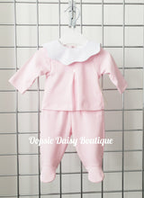 Load image into Gallery viewer, Pink Scalloped Soft Cotton Trouser Set