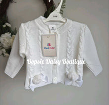 Load image into Gallery viewer, Girls Knitted Ribbon &amp; Pom Pom Cardigan