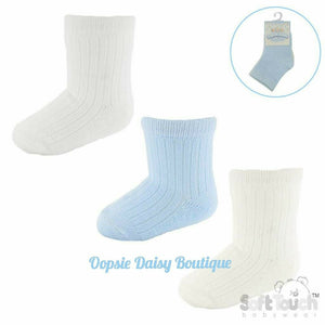 Baby Socks Boys 3 Pairs Pack Ribbed Socks