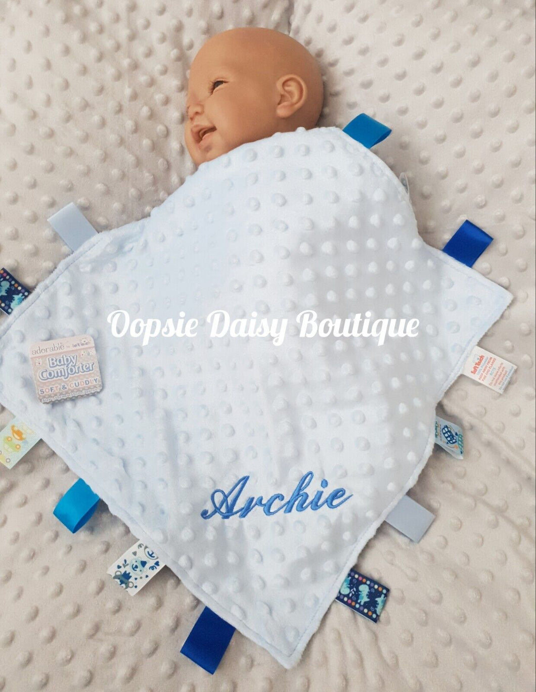 Personalised Baby Comforter Taggie Blanket