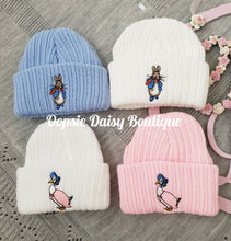 Load image into Gallery viewer, Baby Knitted Hats Boys Girls Peter Rabbit/Jemima Puddle Beanie Hat Size Newborn