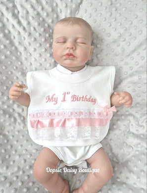 My 1st Birthday Bib Embroidered Design