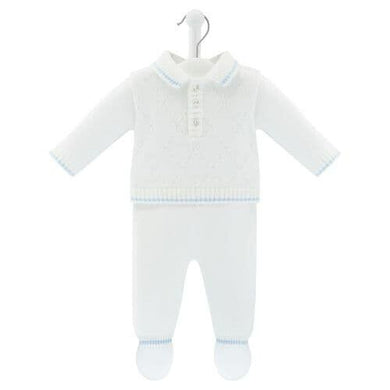 Baby Boys White Knitted Suit - Dandelion