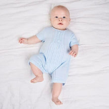 Load image into Gallery viewer, Baby Boys Blue Knitted Romper  - Dandelion