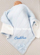 Load image into Gallery viewer, Personalised Baby Blanket Shawl Cosy Sherpa Back X 6 Colours