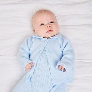Blue Knitted Baby Cardigan  - Dandelion