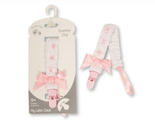 Load image into Gallery viewer, Spanish Dummy Clips Ribbon Slot Baby Elastic Dummy Clips