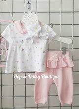 Load image into Gallery viewer, Baby Girls Pretty Smocked Trouser Set with Headband