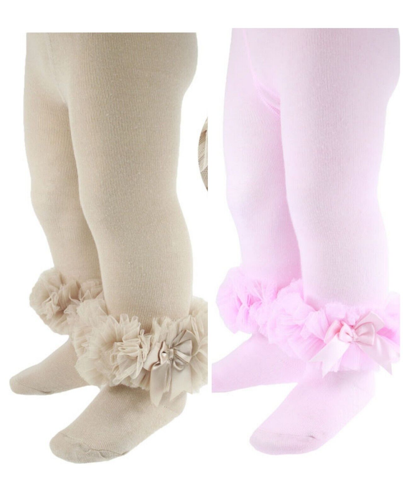 Metzuyan Baby Girls' High Knee Socks With Bows - Frilly Spanish Style, 0-5.5 Years