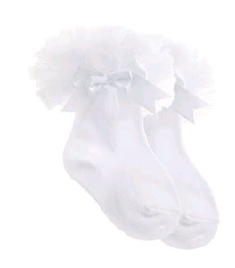 Baby Girls Frilly Ankle Socks Tutu Ribbon