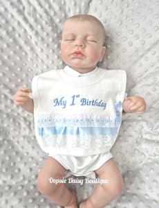 My 1st Birthday Bib Embroidered Design